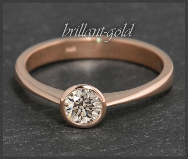 Brillant Gold Ring mit 0,30ct in 585 Rotgold